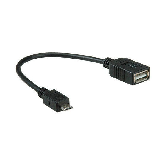 VALUE Cable USB 2.0 Micro B a USB A Macho/Hembra 0.15m - OTG, Negro (Ref: 11.99.8311) VALUE Cable USB 2.0 Micro B a USB A Macho/Hembra 0.15m - OTG, Negro (Ref: 11.99.8311)