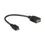 VALUE Cable USB 2.0 Micro B a USB A Macho/Hembra 0.15m - OTG, Negro (Ref: 11.99.8311)