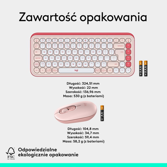 Logitech POP ICON Combo de teclado y ratón inalámbrico rosa