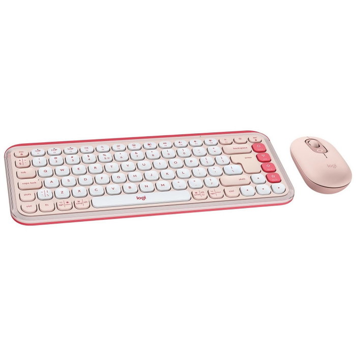 Logitech POP ICON Combo de teclado y ratón inalámbrico rosa