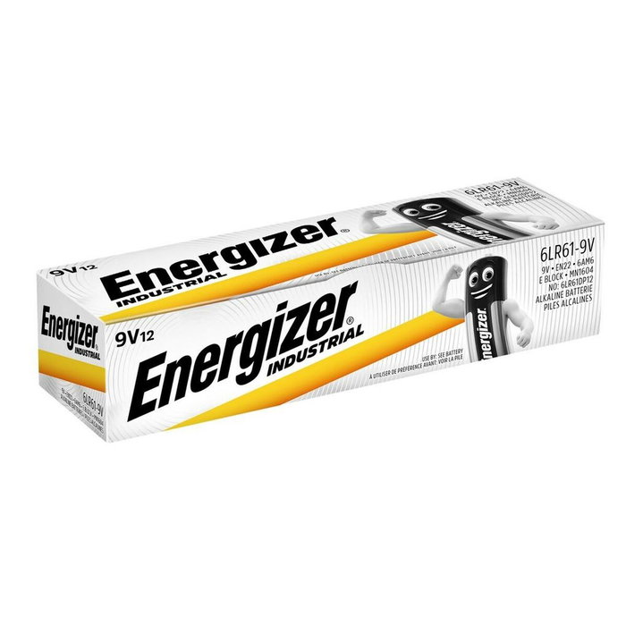 Energizer Pilas Alcalinas 9V Industriales, Blíster de 12 Unidades Energizer Pilas Alcalinas 9V Industriales, Blíster de 12 Unidades