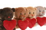 DKD Home Decor Peluche Oso Corazón Kids Beige Camel 10 x 14 x 10 cm (12 Unidades)