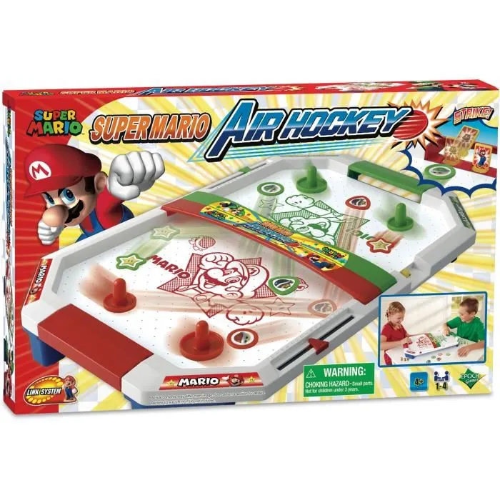 Epoch Games Super Mario Air Hockey - Juego de Mesa Familiar con Personajes, Disco Deslizante por Aire Epoch Games Super Mario Air Hockey - Juego de Mesa Familiar con Personajes, Disco Deslizante por Aire
