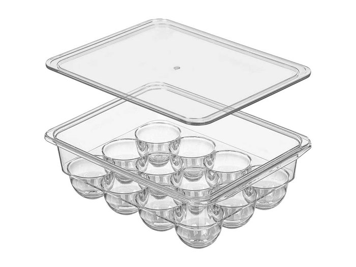Kinvara Huevera 12 Cavidades con Tapa 22.5 x 7.8 x 17.5 cm Plástico Transparente (Set de 12)
