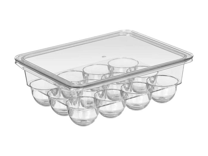 Kinvara Huevera 12 Cavidades con Tapa 22.5 x 7.8 x 17.5 cm Plástico Transparente (Set de 12)