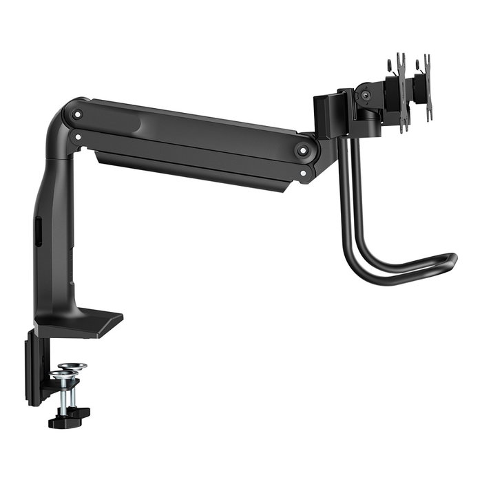 V7 Soporte de Montaje Doble para 2 Monitores LCD, Brazos con Gasfeder, Ajuste de Altura/Giro/Inclinación, Hasta 10kg y 27", VESA 75x75/100x100 mm, Montaje en Escritorio, Negro V7 Soporte de Montaje Doble para 2 Monitores LCD, Brazos con Gasfeder, Ajuste de Altura/Giro/Inclinación, Hasta 10kg y 27", VESA 75x75/100x100 mm, Montaje en Escritorio, Negro