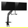 V7 Soporte de Montaje Doble para 2 Monitores LCD, Brazos con Gasfeder, Ajuste de Altura/Giro/Inclinación, Hasta 10kg y 27", VESA 75x75/100x100 mm, Montaje en Escritorio, Negro