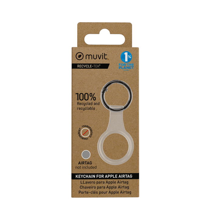 muvit for change funda llavero compatible con Airtag transparente