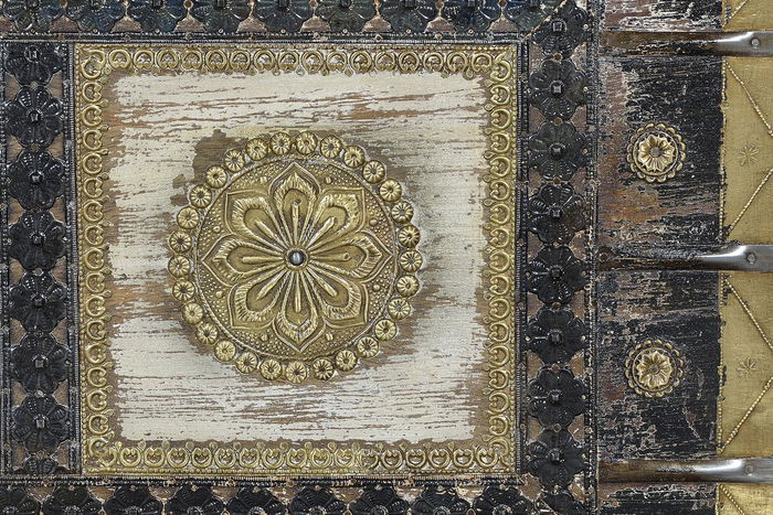 Giner y Colomer Baúl de Madera de Mango con Detalles en Bronce, 46x116x40 cm