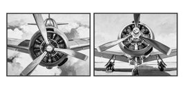 DKD Home Decor Cuadro Lienzo Pino Avión Surtido de 2 Unidades