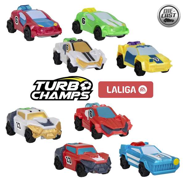 Imc Toys Turbo Champs LaLiga Versus Pk Soccer Pack 2 Coches con Balón y Porterías 8x4x4 cm