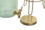 DKD Home Decor Dispensador de Bebidas de Cristal y Metal 4L Verde y Dorado