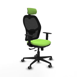 PIQUERAS Y CRESPO Silla de oficina Jorquera con mecanismo Sincro/Traslack, Pistacho y Negro