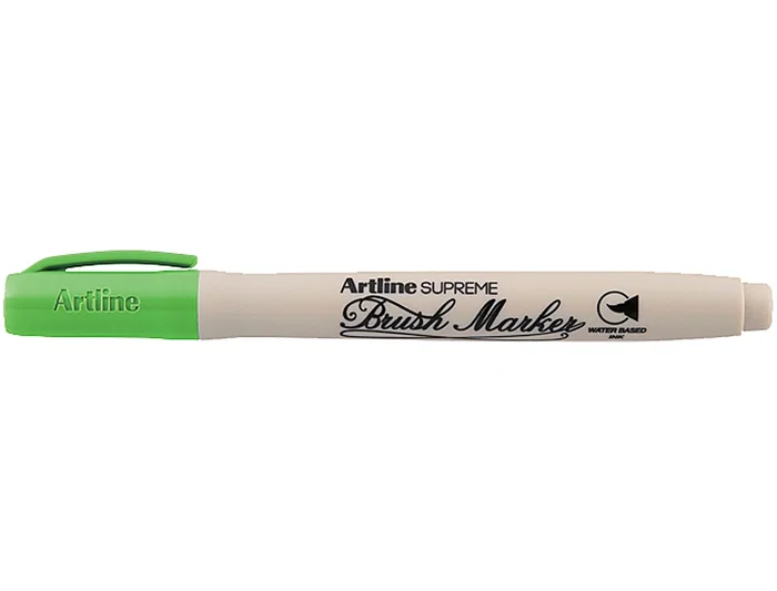 Artline Rotulador Supreme Brush Pintura Base Agua Punta Pincel Trazo Variable Verde Amarillento