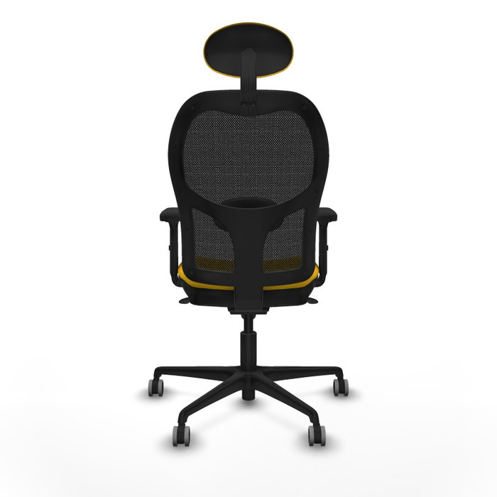 PIQUERAS Y CRESPO Silla de oficina Jorquera con mecanismo Sincro, Tela Amarillo y Malla Negro PIQUERAS Y CRESPO Silla de oficina Jorquera con mecanismo Sincro, Tela Amarillo y Malla Negro