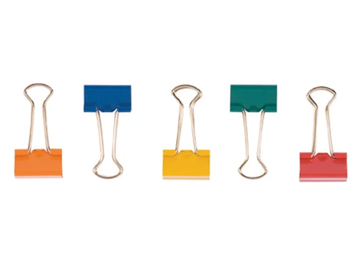 Q-connect Pinza metálica reversible N.1, 19 mm, caja de 10 unidades, colores surtidos
