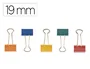 Q-connect Pinza metálica reversible N.1, 19 mm, caja de 10 unidades, colores surtidos