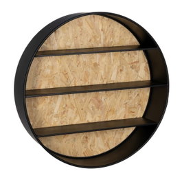 Ixia Estantería de Pared Natural-Negro DM-Metal 92 x 22,50 x 92 cm