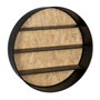 Ixia Estantería de Pared Natural-Negro DM-Metal 92 x 22,50 x 92 cm