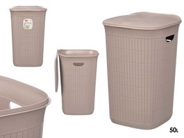 Stefanplast Pongotodo Domus Cubo de Basura 50 Litros Color Beige/Greige, Dimensiones 36.5 x 37 x 56 cm (Set de 6)