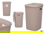 Stefanplast Pongotodo Domus Cubo de Basura 50 Litros Color Beige/Greige, Dimensiones 36.5 x 37 x 56 cm (Set de 6)