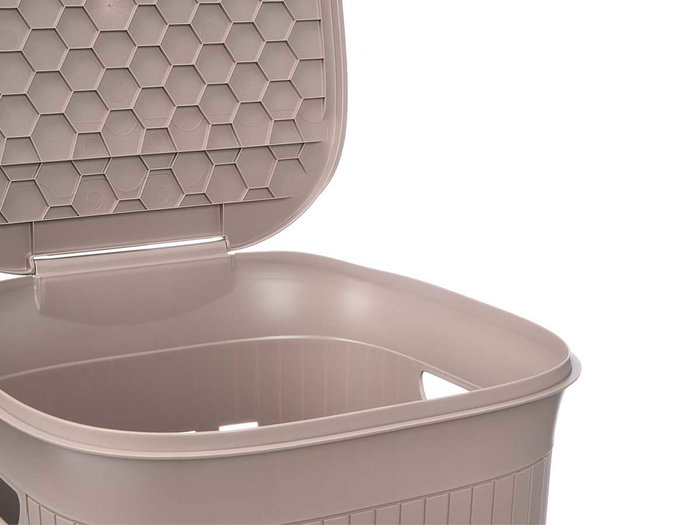 Stefanplast Pongotodo Domus Cubo de Basura 50 Litros Color Beige/Greige, Dimensiones 36.5 x 37 x 56 cm (Set de 6)