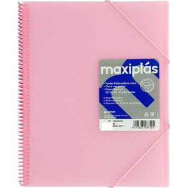 Grafoplás Carpeta Con Fundas Maxiplás Espiral A4 30 Fundas C-Sobre Pp Rígido Translúcido Rosa Soft