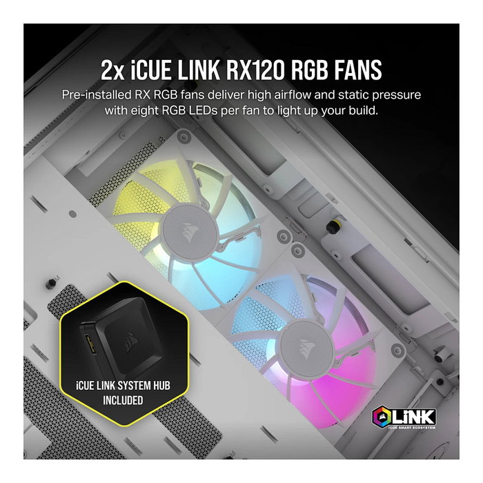 Corsair 2500X RGB Midi Tower mATX Gaming Gehäuse Blanco