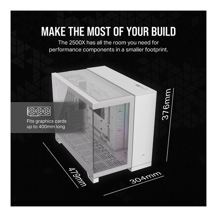 Corsair 2500X RGB Midi Tower mATX Gaming Gehäuse Blanco