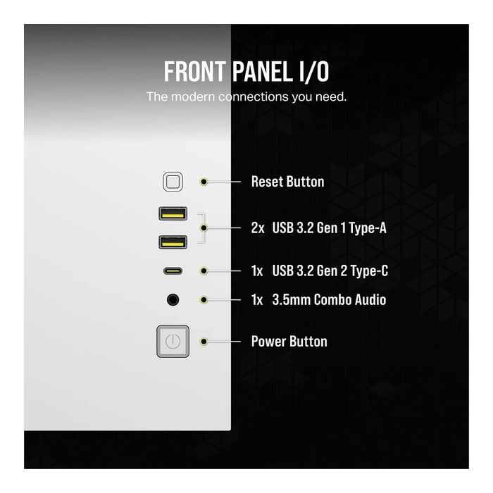 Corsair 2500X RGB Midi Tower mATX Gaming Gehäuse Blanco