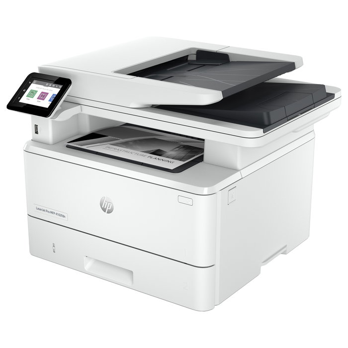 HP LaserJet Pro MFP 4102fdn - Impresora Multifunción Laser A4 Blanco y Negro 4 en 1, 40 ppm, Duplex Automático, ADF 50 Hojas, LAN, Con Tóner Inicial (2,900 Páginas), Blanco