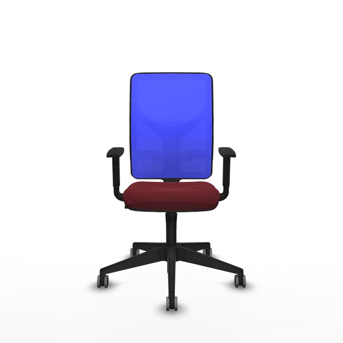 PIQUERAS Y CRESPO Silla de oficina Motilla con mecanismo Sincro, Granate y Azul