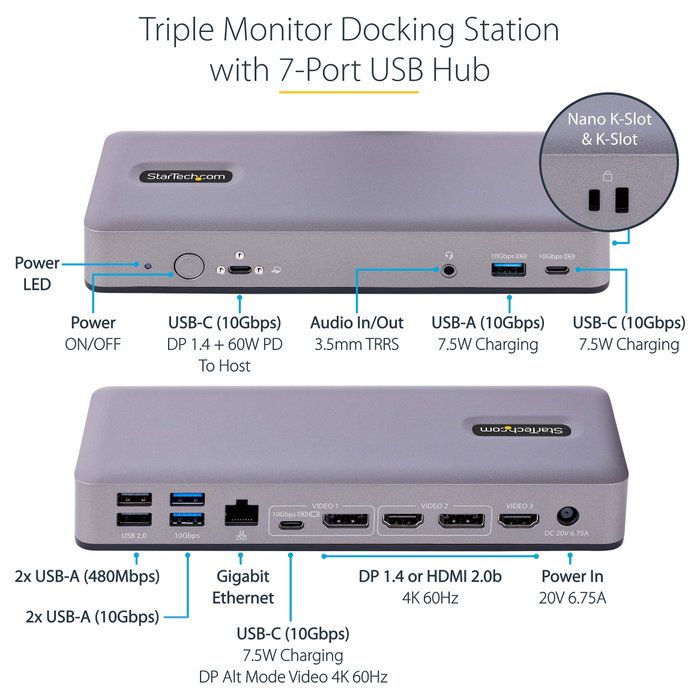 StarTech.com Docking Station USB-C VMM5320 14 en 1