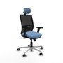 PIQUERAS Y CRESPO Silla de oficina Yunquera con mecanismo Sincro/Traslack, Azul cielo y Negro