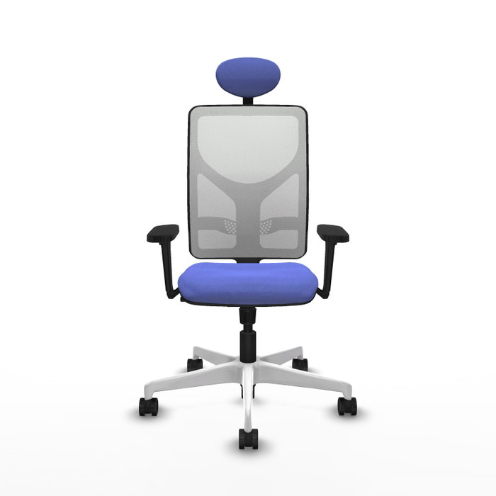 PIQUERAS Y CRESPO Silla de oficina Motilla con Mecanismo Sincro, Azul claro y Blanco