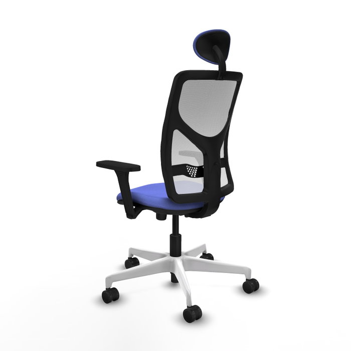 PIQUERAS Y CRESPO Silla de oficina Motilla con Mecanismo Sincro, Azul claro y Blanco