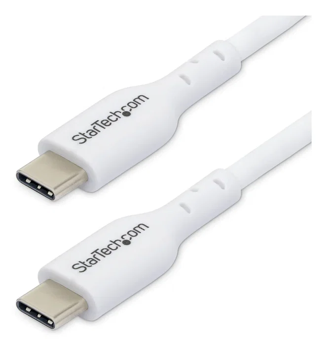 Startech USB2CC1MNCWHE Cable de Carga USB-C 1m 60W Power Delivery Blanco Macho a Macho Tipo C para Ordenador Portátil y Dispositivos Móviles