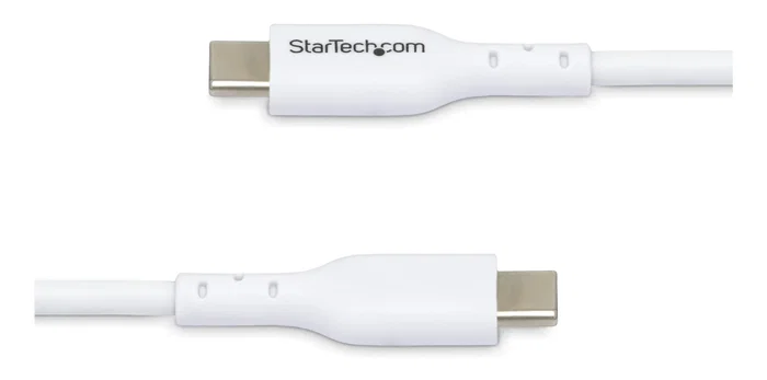 Startech USB2CC1MNCWHE Cable de Carga USB-C 1m 60W Power Delivery Blanco Macho a Macho Tipo C para Ordenador Portátil y Dispositivos Móviles