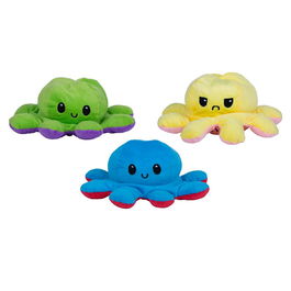 Eddy Toys Pulpo de Peluche Reversible Colores Surtidos Ø 19 cm