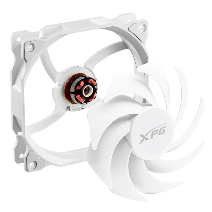 ADATA XPG Vento 120 - Ventilador para PC de 120mm, Blanco, con iluminación RGB, 1200 RPM, 45.3 CFM, 23 dB, Rodamiento de Ranura, 1 Unidad