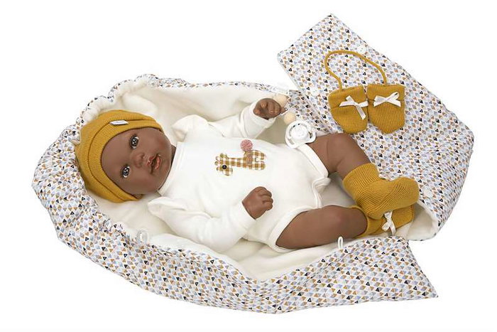 Muñecas Arias Muñeca Reborn 45 cm Rafael con Saco Portabebé Español