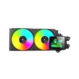 Mars Gaming MLVISION240 Kit Refrigeración Líquida AIO Negro - Pantalla LCD IPS 360°, 2 Ventiladores ARGB 120mm, Hasta 500W TDP, Compatible con LGA1700/1851, AM5