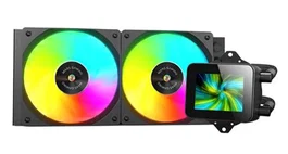 Mars Gaming ML-VISION240 Kit Refrigeración Líquida AIO CPU 240mm Negro, con Pantalla LCD IPS Personalizable 360°, ARGB, Ventiladores 120mm FDB, Compatible Intel/AMD (LGA 1700/AM5)