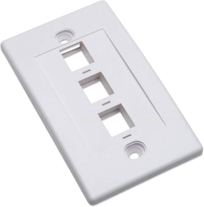 Intellinet Panel de 3 puertos para módulos Keystone blanco