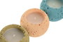 DKD Home Decor Set de Velas de Cemento Rugoso con Aroma a Coco