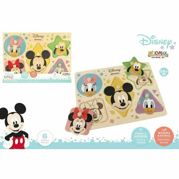WOOMAX Puzzle de madera Disney encajable 30x22 cm WOOMAX Puzzle de madera Disney encajable 30x22 cm