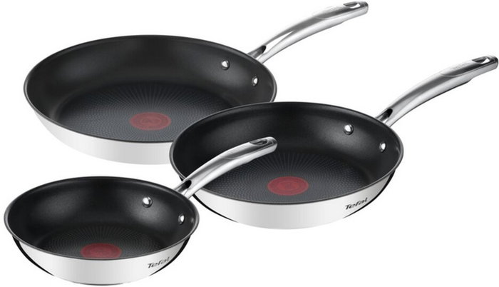 Tefal Duetto+ G732S3 Set de 3 Sartenes de Acero Inoxidable (20, 24 y 28 cm) inevitable