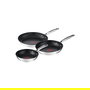 Tefal Duetto+ G732S3 Set de 3 Sartenes Antiadherentes de Titanio, 20/24/28 cm, para Inducción, Negro, con Indicador Thermosignal