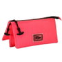Oh My Pop Estuche Portatodo Triple Mesh Fucsia Neon Rosa