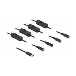 DeLOCK Cable USB Type-C™ a 4 x DC 5,5 x 2,1 mm hembra con interruptor, 1 m